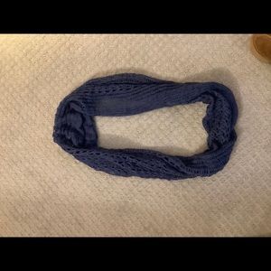 Blue knitted infinity scarf